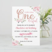 Invitation Petite Miss Floral Rose Anniversaire (Debout devant)