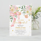 Invitation Petite miss onderful peach girl 1er anniversaire (Debout devant)