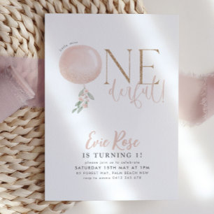 Invitation Petite Miss ONE derful Girl 1er anniversaire Invit