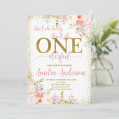 Invitation Petite Miss Onederful Anniversaire, 1er anniversai (Debout devant)