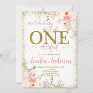 Invitation Petite Miss Onederful Anniversaire, 1er anniversai