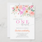 Invitation Petite Miss Onederful Bright Girl 1er anniversaire (Devant)