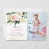 Invitation Petite Miss Onedering Boho Floral Anniversaire (Devant)