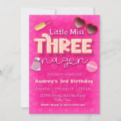 Invitation Petite Miss Threenager - Fille 3e Anniversaire (Devant)