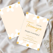Invitation Petite Miss Trois Reenager Rose Daisy Anniversaire