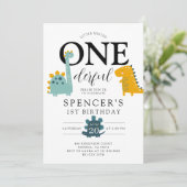 Invitation Petite Mister ONEderful Dinosaures Anniversaire du (Debout devant)