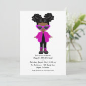 Invitation Petite mode Black Girl Party Photo (Debout devant)