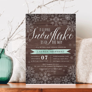 Invitation Petite Monnaie De Flocon De Neige Baby shower Rust