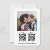 Invitation Petite Monogramme QR Code Mariage photo tout-en-un (Dos)