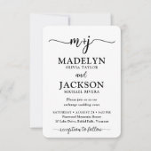 Invitation Petite Monogramme QR Code Mariage photo tout-en-un (Devant)