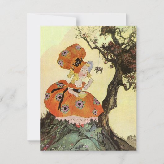 Invitation Petite Muffet & Araignée, Mère l'Oie Vintage (Devant)