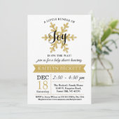 Invitation Petite Offre De Joie Baby shower De Noël (Debout devant)