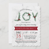 Invitation Petite Offre De Joie Baby shower De Noël (Devant)