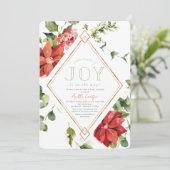 Invitation Petite offre de vacances Joy Baby shower floral (Debout devant)