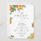 Invitation Petite Orange Mignonne Citron 1er Anniversaire (Devant)