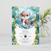 Invitation Petite Otter colorée Anniversaire (Debout devant)