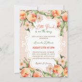 Invitation Petite Pêche Floral rose été bébé fille douche (Devant)