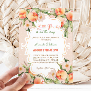 Invitation Petite Pêche Floral rose été bébé fille douche