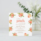 Invitation Petite Pêche Sur Le Chemin Baby shower Peach (Debout devant)