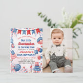 Invitation Petite Pétard 4 Juillet 2e Anniversaire Photo (Debout devant)