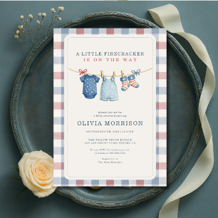 Invitation Petite Pétard 4 juillet Fête de Naissance Estivale