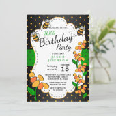Invitation Petite petite bourde d'abeilles d'anniversaire (Debout devant)