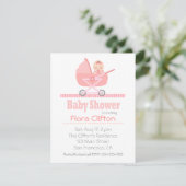 Invitation Petite petite fille dans le Baby shower de pousset (Debout devant)