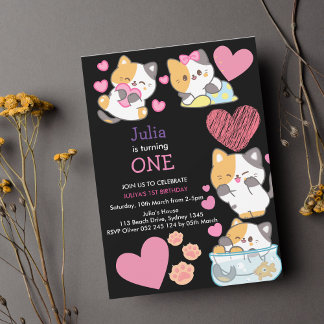 Invitation Petite petite fille petite fille 1er anniversaire