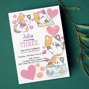 Invitation Petite petite fille petite fille 3e anniversaire