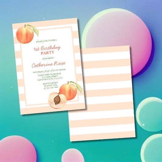 Invitation Petite Petite Pêche Grève Fille Anniversaire