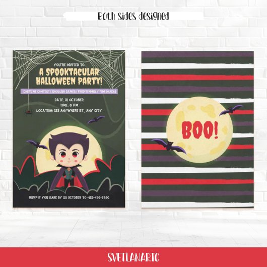 Invitation Petite petite vampire garçon Halloween fêter invit