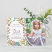 Invitation Petite photo Fleur sauvage Anniversaire (Debout devant)