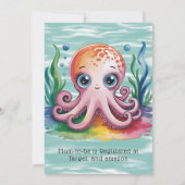 Invitation Petite Pieuvre Sous Le Baby shower De Mer (Dos)