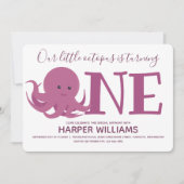 Invitation Petite pieuvre transformant un animal premier anni (Devant)