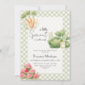Invitation Petite Pousse Baby Shower Vert Gingham (Devant)