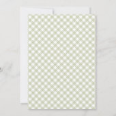 Invitation Petite Pousse Baby Shower Vert Gingham (Dos)