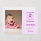 Invitation Petite poussette Pâques 1er anniversaire (Devant)