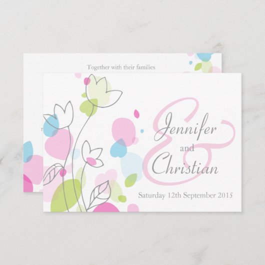 Invitation Petite présentation graphique moderne des pétales  (Devant / Derrière)