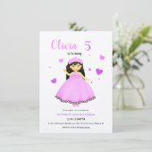 Invitation Petite princesse (Debout devant)