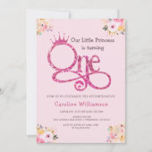 Invitation Petite princesse 1er anniversaire Photo (Devant)