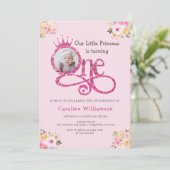 Invitation Petite princesse 1er anniversaire Photo (Debout devant)