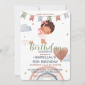 Invitation Petite princesse afro filles Balloon Anniversaire (Devant)
