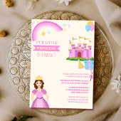 Invitation petite princesse avec château joli anniversaire en