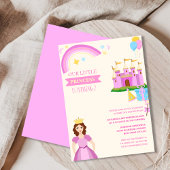Invitation petite princesse avec château joli anniversaire en