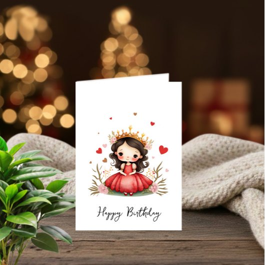Invitation Petite princesse avec une robe rouge
