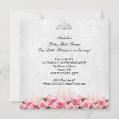 Invitation Petite princesse Baby shower bébé fille rose rose (Dos)