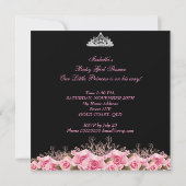 Invitation Petite princesse Baby shower bébé fille rose rose  (Dos)