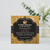 Invitation Petite princesse baby shower de couronne chic d'or (Debout devant)