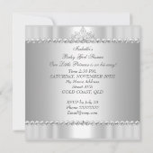 Invitation Petite princesse Baby shower fille bébé sur la cha (Dos)