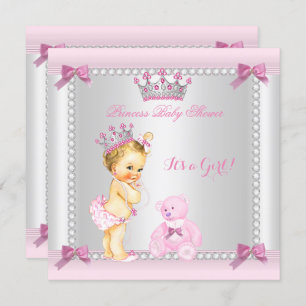 Invitation Petite princesse Baby shower fille Blonde